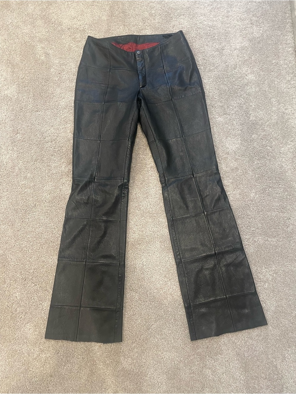 Venus Williams Wilsons Leather patchwork flare genuine leather pants bottoms